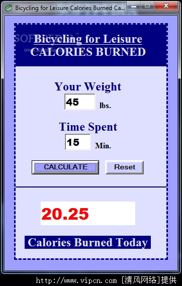 Bicycling for Leisure Calories Burned Calculator 1.0 ɫ_ﵥȼյĿ·