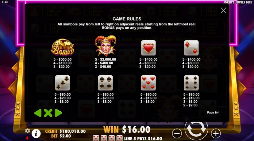 Joker’s Jewels Dice slot apk para android  1.0.0 screenshot 2