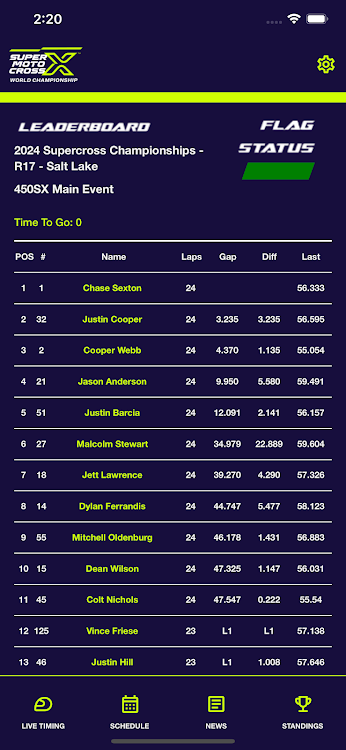 SMX Live Timing and Scoring apk para android  1.1.2 screenshot 3